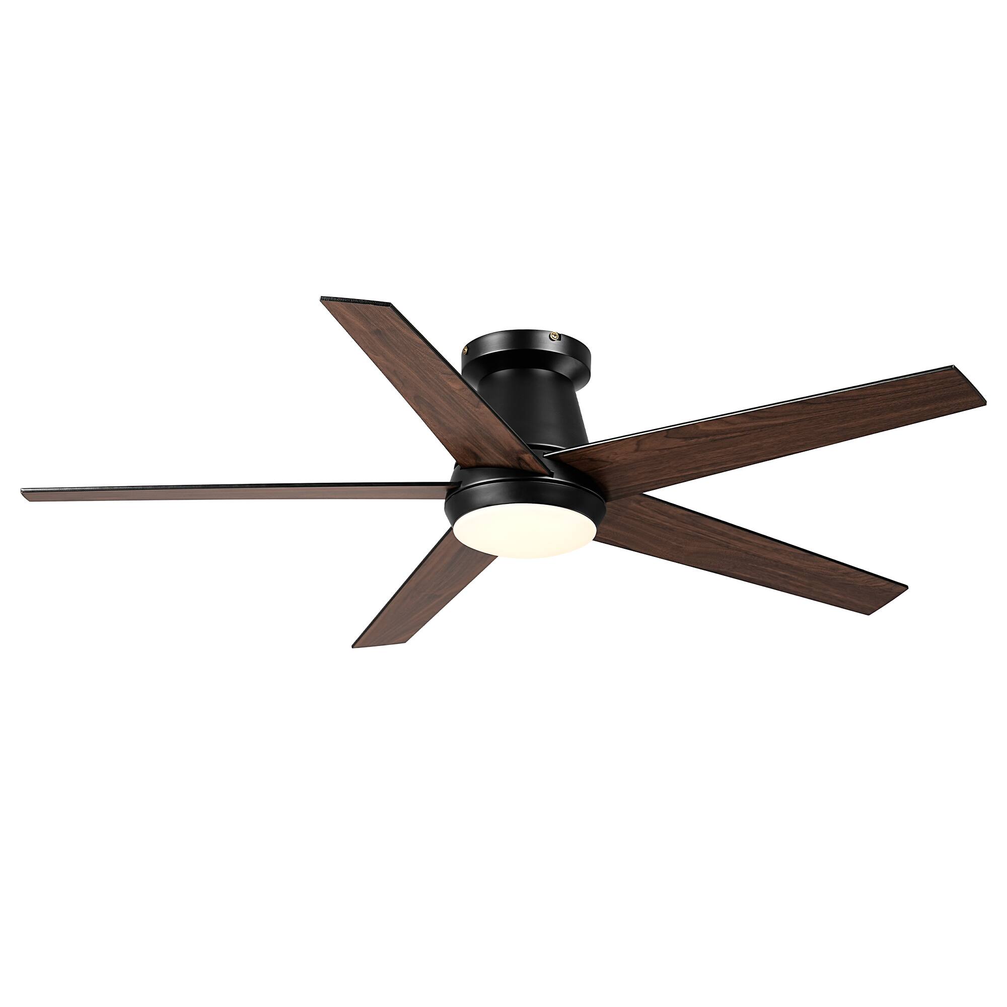 Alt View 9. Vaczon - 52 Inch Reversible Blades Flush Mount Smart Ceiling Fan with 3CCT Dimmable LED Light, Remote and App Control - Black.