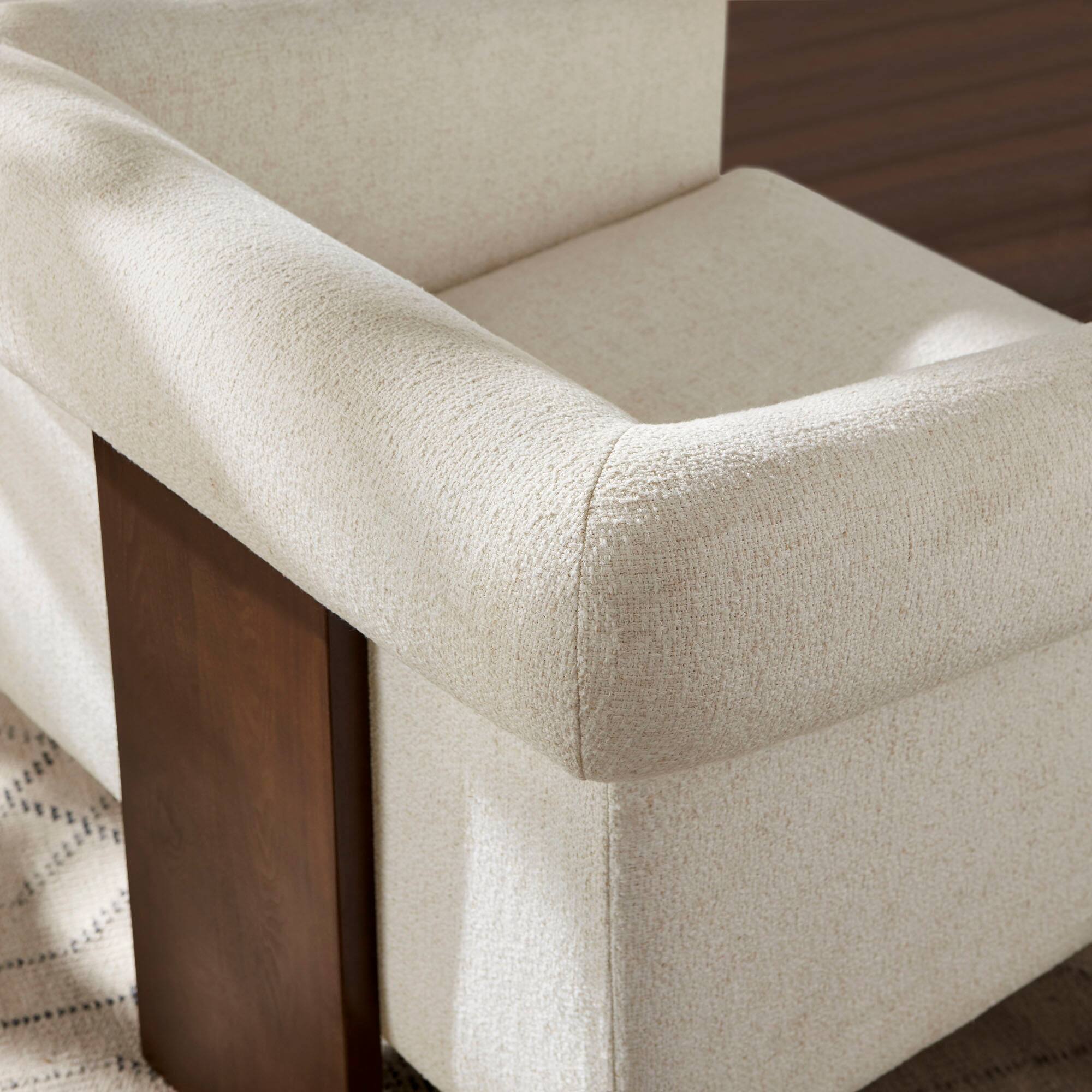 Alt View 1. Modway - Halbrook Linen Blend Tripod Accent Chair by Modway - Ivory.