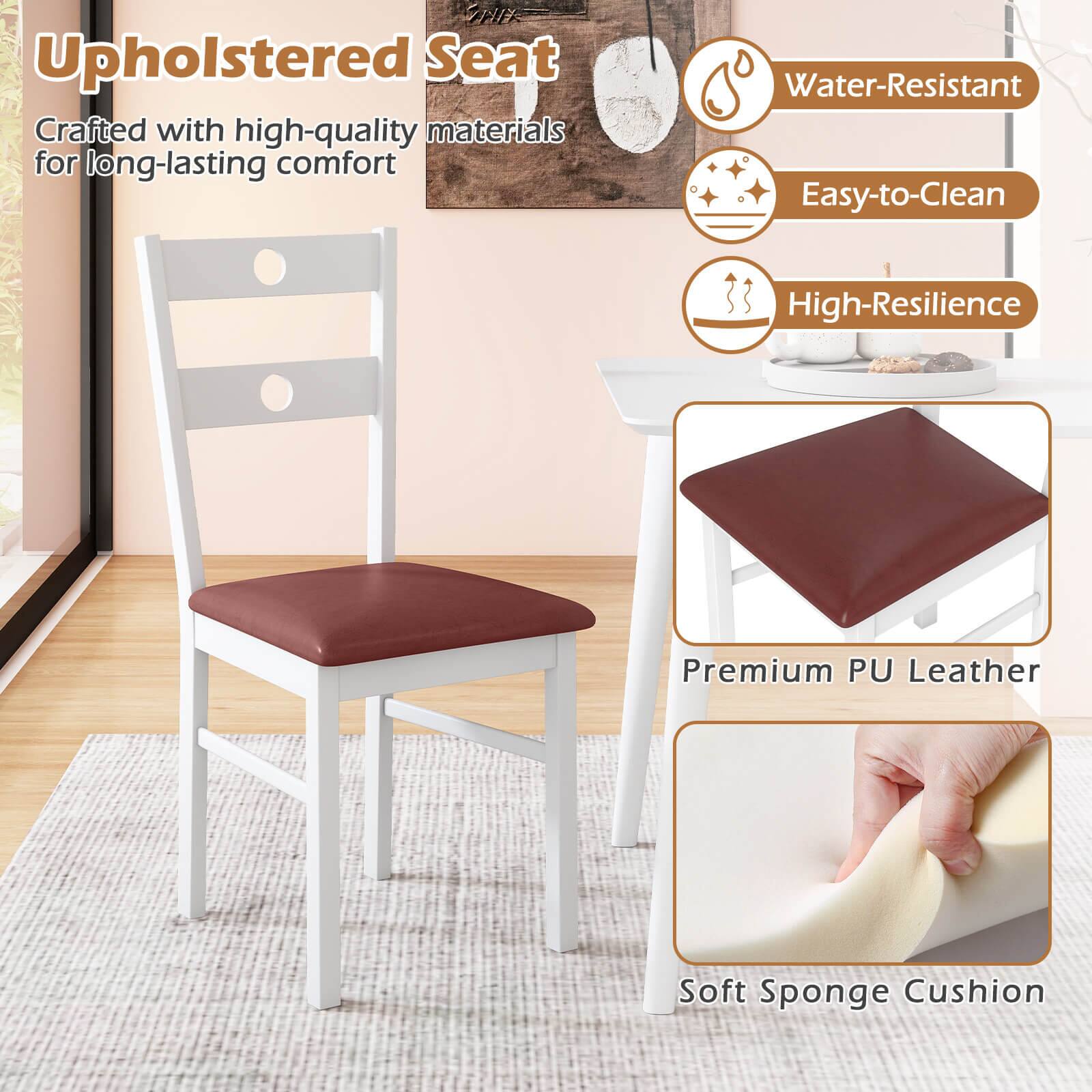 Upholstered Seat

Crafted with high-quality materials for long-lasting comfort

- Water-Resistant
- Easy-to-Clean
- High-Resilience

Premium PU Leather

Soft Sponge Cushion