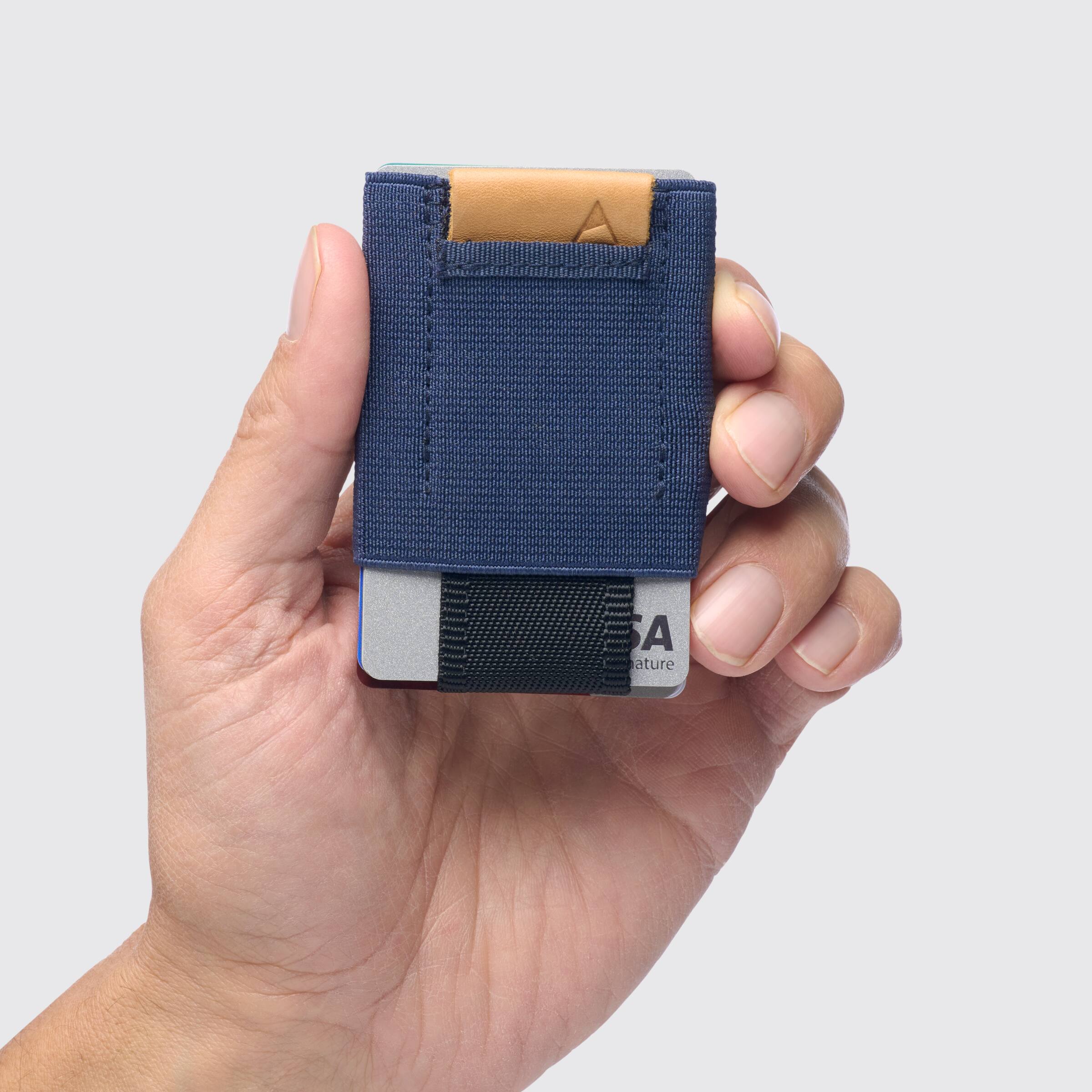 Left. Nomatic - Wallet for Men and Women: Slim Durable Minimalistic Wallet, Easy Access Pull Tab, Cash Pocket, and Holds 4-14 Cards - Gray.
