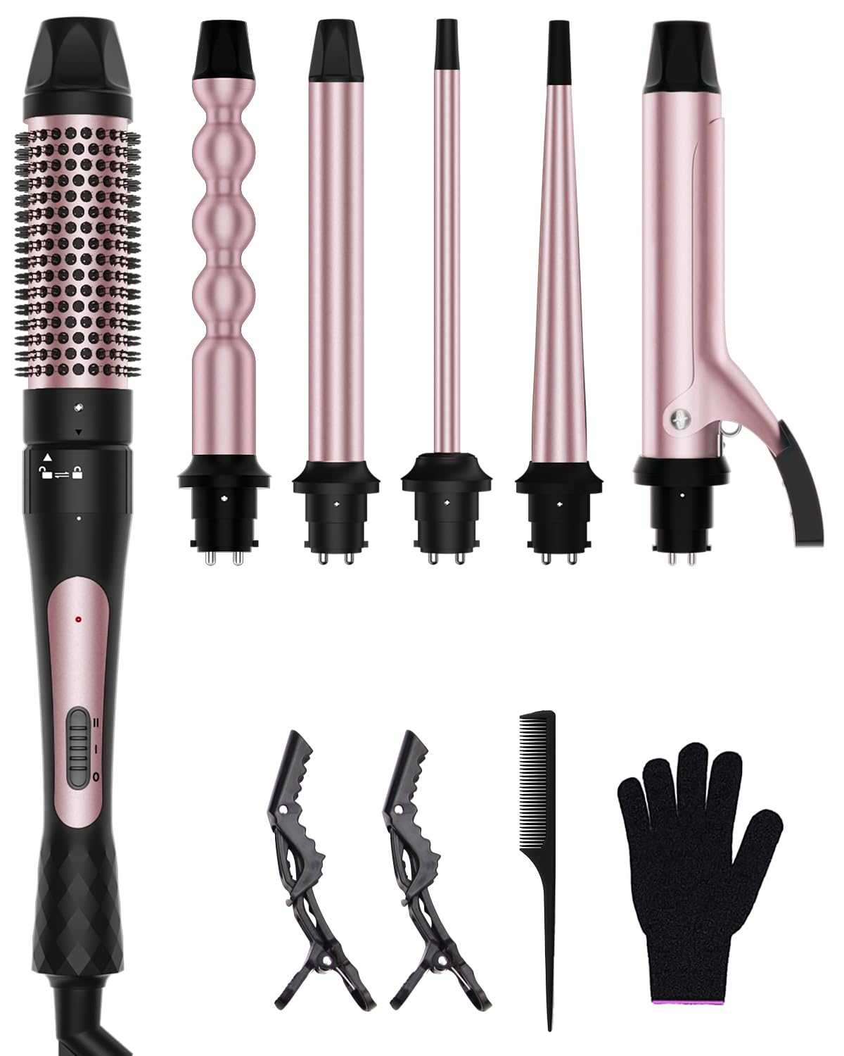 6 in 1 Curling Iron With 1.25" Curling Wand
