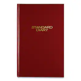 AT-A-GLANCE - Standard Diary Daily Diary 2026 Edition Wide Legal Rule Red Cover 200 12 x 7.75 Sheets