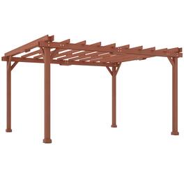 Outsunny - 11' x 12.5' Outdoor Pergola, Wood Pergola Gazebo Grape Trellis with Stable Structure for Climbing Plant Support - Brown