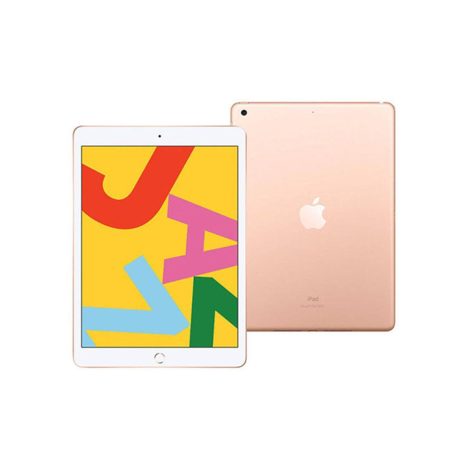 Left. Apple - iPad 7th Gen A2197 (WiFi) 128GB w/ Case, Wireless Earbuds,Tempered Glass Screen Protector - Gold.