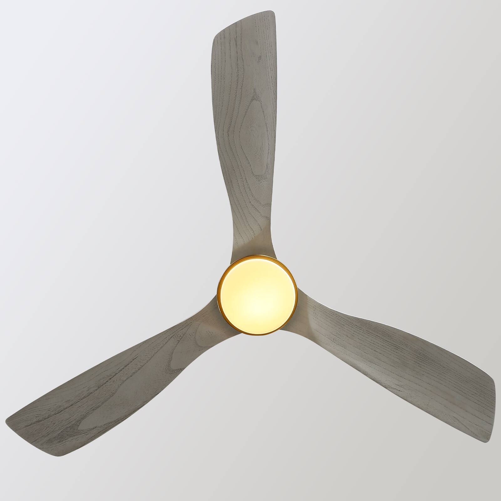 Back. Sofucor - Gold Modern Ceiling Fans with Light 52 Inch Indoor Outdoor 6 Adjustable Speeds Low Profile Wood Ceiling Fan For Bedro - Gold Grey Wood.