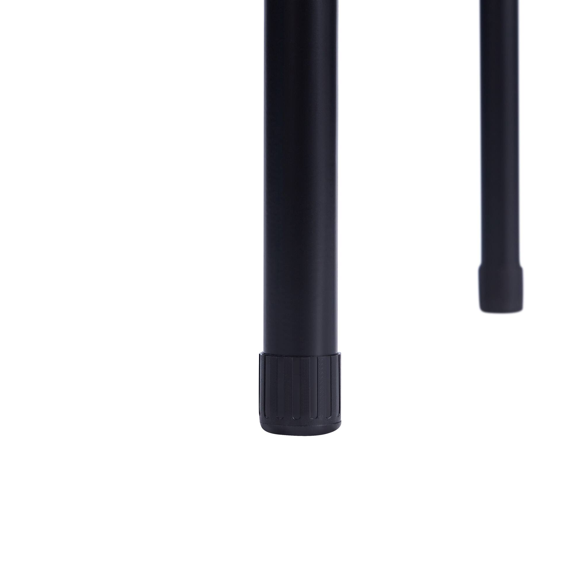 Angle. Vecelo - 6Pcs Commercial Stackable Stools - 265 lb Weight Capacity, Multi-Color Lightweight Stools for Classroom/Office - Black.