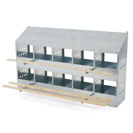 Brower - 410B Galvanized Steel 10 Hole 50 Bird Poultry Nest Chicken Brooding Box