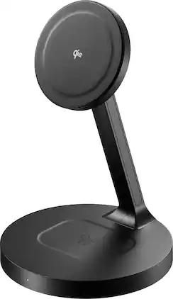 Insignia™ - 20W Qi2 Certified Fast Charge 2-in-1 Wireless Charging Stand for iPhone, AirPods, and Other Wirelessly Charged Devices - Black