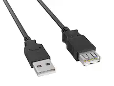 Front. Cable Leader - USB 2.0 Type A Male to Female Extension Cable, 480Mbps, Double-Shielded, Gold-Plated - Black.