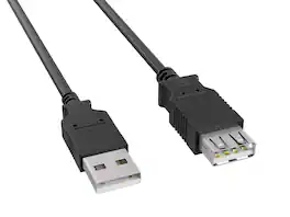 Cable Leader - USB 2.0 USB-A Male to Female Extension Cable, 480Mbps for Keyboard, Mouse, Webcam, Flash Drive - Black