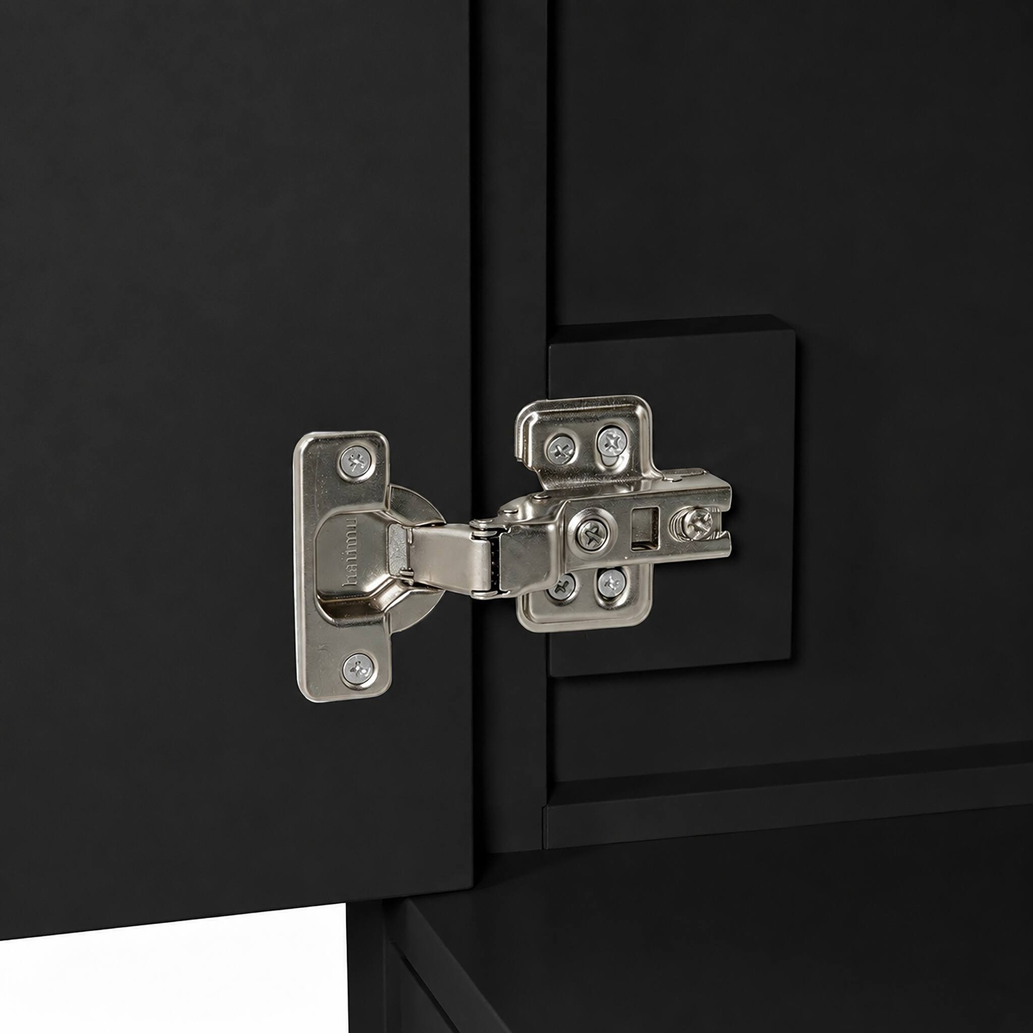 Alt View 8. JUJABU - 36" Black Bathroom Vanity with Ceramic Sink, 2 Soft-close Doors and 5 Drawers - Black.