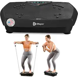 LifePro - HexaPlate Vibration Plate – Whole Body Exercise Machine with Magnetic Acupoints for Muscle Toning & Recovery - Black