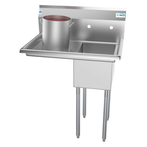 "Koolmore - 31 in. One Compartment Sink with Drainboard, Bowl Size 12""x 16""x 10"" SA121610-16L3 - Stainless Steel" price history on PriceWatchPro