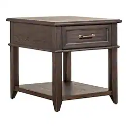 Liberty Furniture Industries - Mill Creek Drawer End Table in Peppercorn - Brown