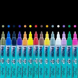 Pintar - Acrylic Paint Markers Medium Point - Medium Point Paint Markers - Acrylic Paint Markers Set - Pack of 14, 5.0 mm