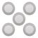 Front. GE - GE Dimmable Modern Corded Electric Plastic LED Puck Lights, Set of 5, Silver.