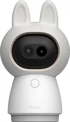 Aqara - 4K Dual-Lens Camera Hub G350, Indoor Camera 9X Zoom, 360° Pan/Tilt, AI Auto-Tracking, Face/Gesture Rec, 512 GB Storage - White