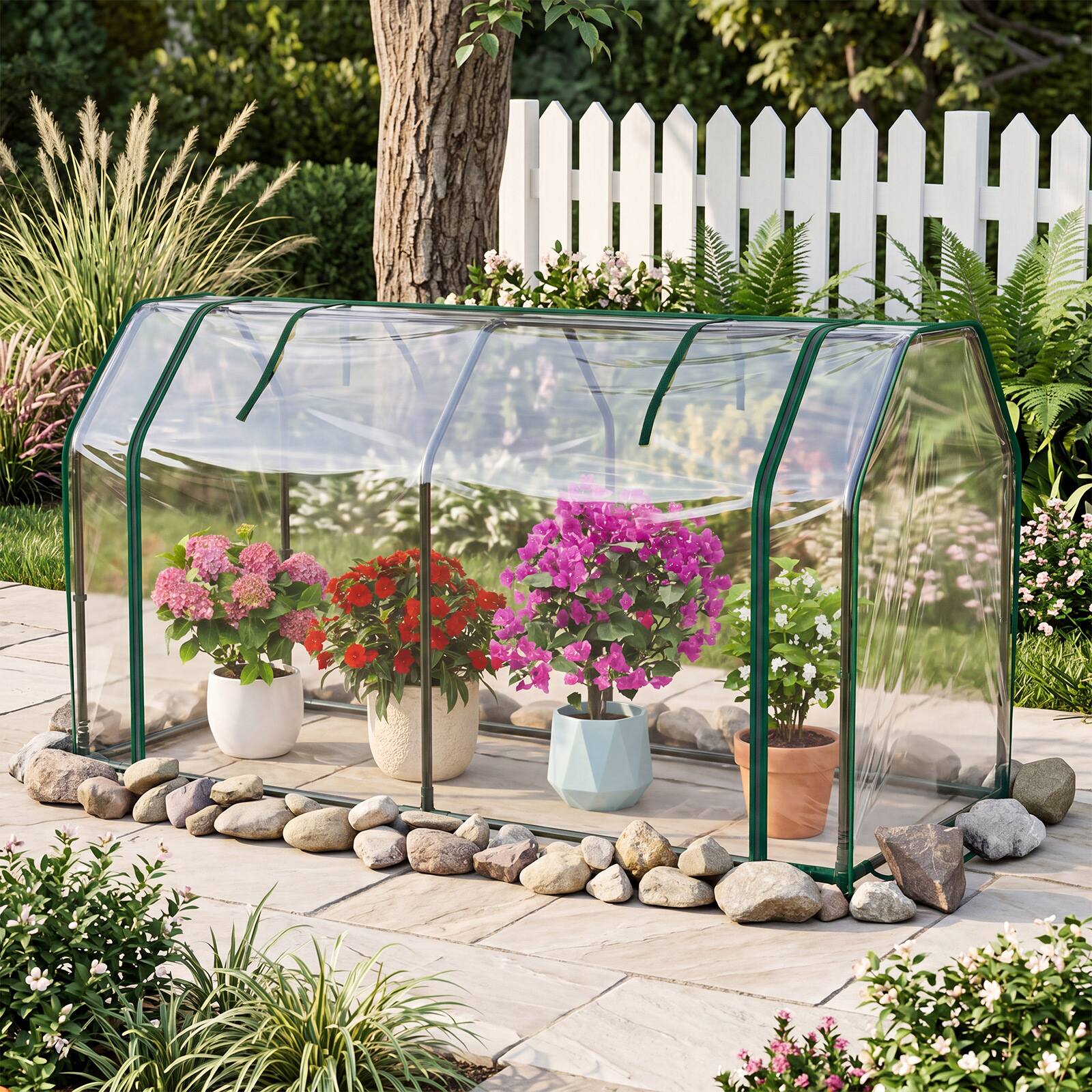 Alt View 3. Costway - Costway 47" x 22" x 24" Portable Mini Greenhouse with 2 Zipper Doors & Ground Stakes.