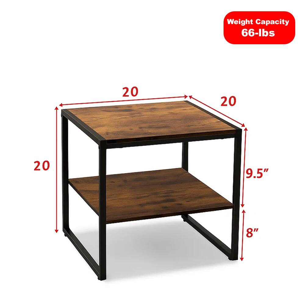 Weight Capacity: 66-lbs

Dimensions:
- Length: 20"
- Width: 20"
- Shelf Height: 9.5"
- Overall Height: 8"
