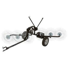 Yard Tuff - ACR-600T 55 Inch Steel Tow Behind Acreage Rake with Pin Style Hitch - Black