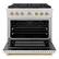 Angle. ZLINE - 36 in. Wide 6 Burner Autograph 5.2 cu. ft. Freestanding Paramount Gas DuoPro Range with White Door and Gold Accents - White Matte.