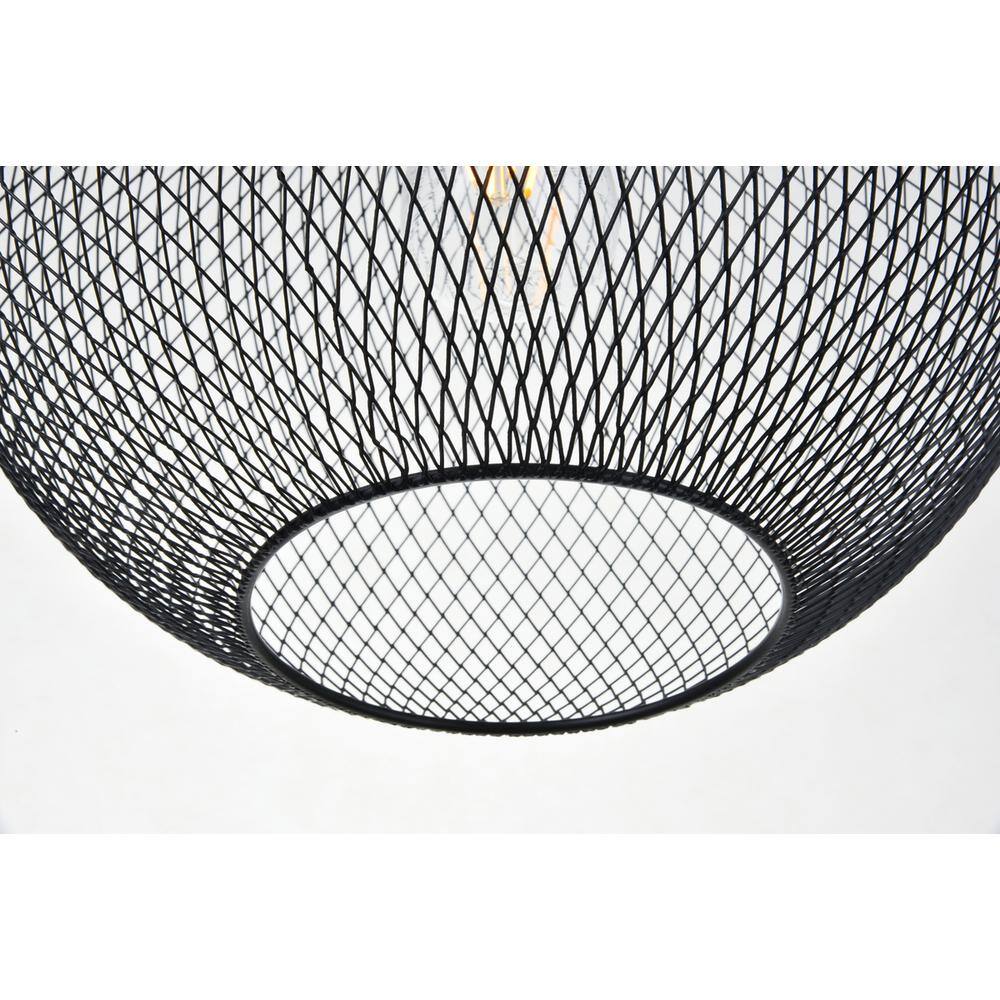 Back. Living District - Keller 1 Light Black Pendant - Black.