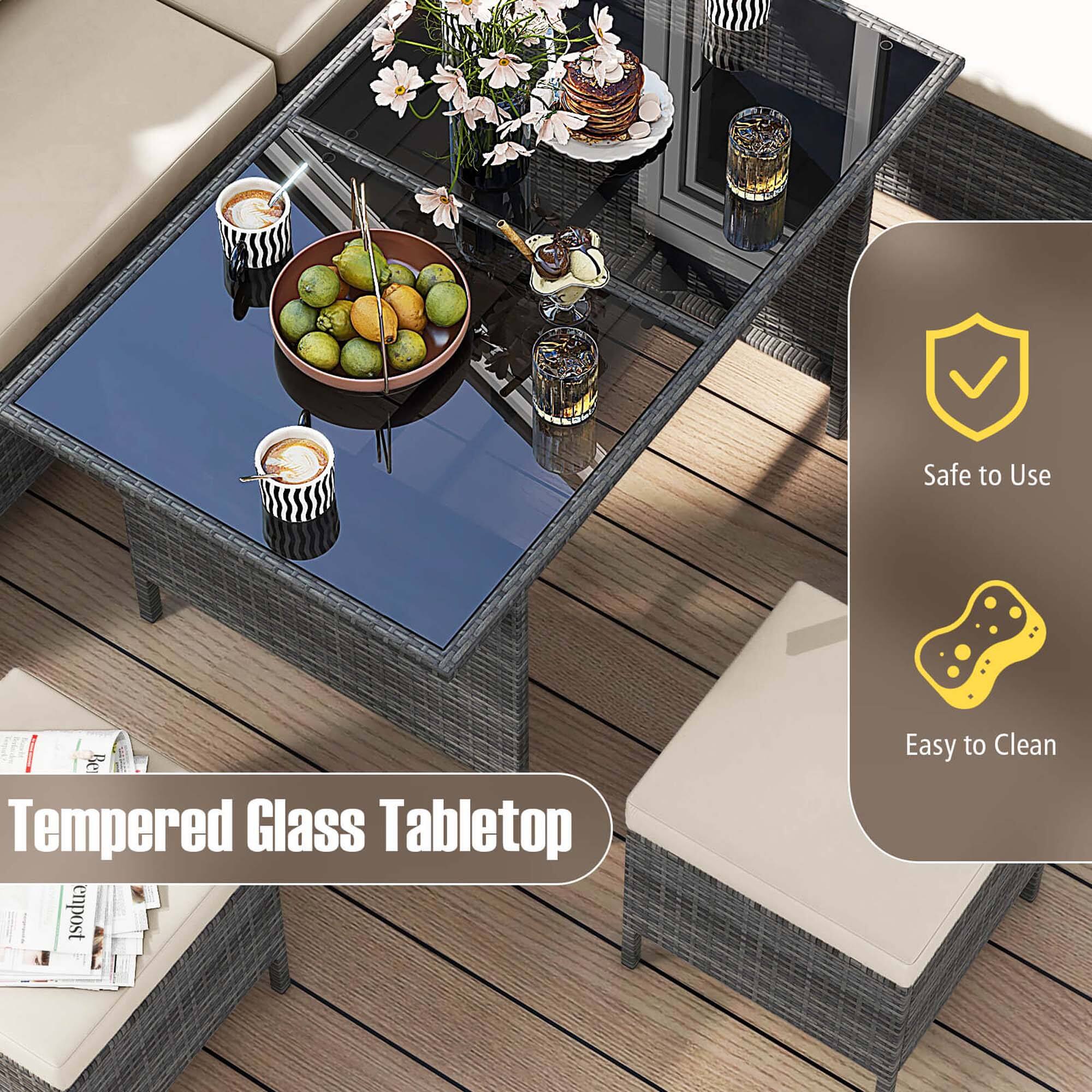 Safe to Use Be Tempered Glass Tabletop Easy to Clean