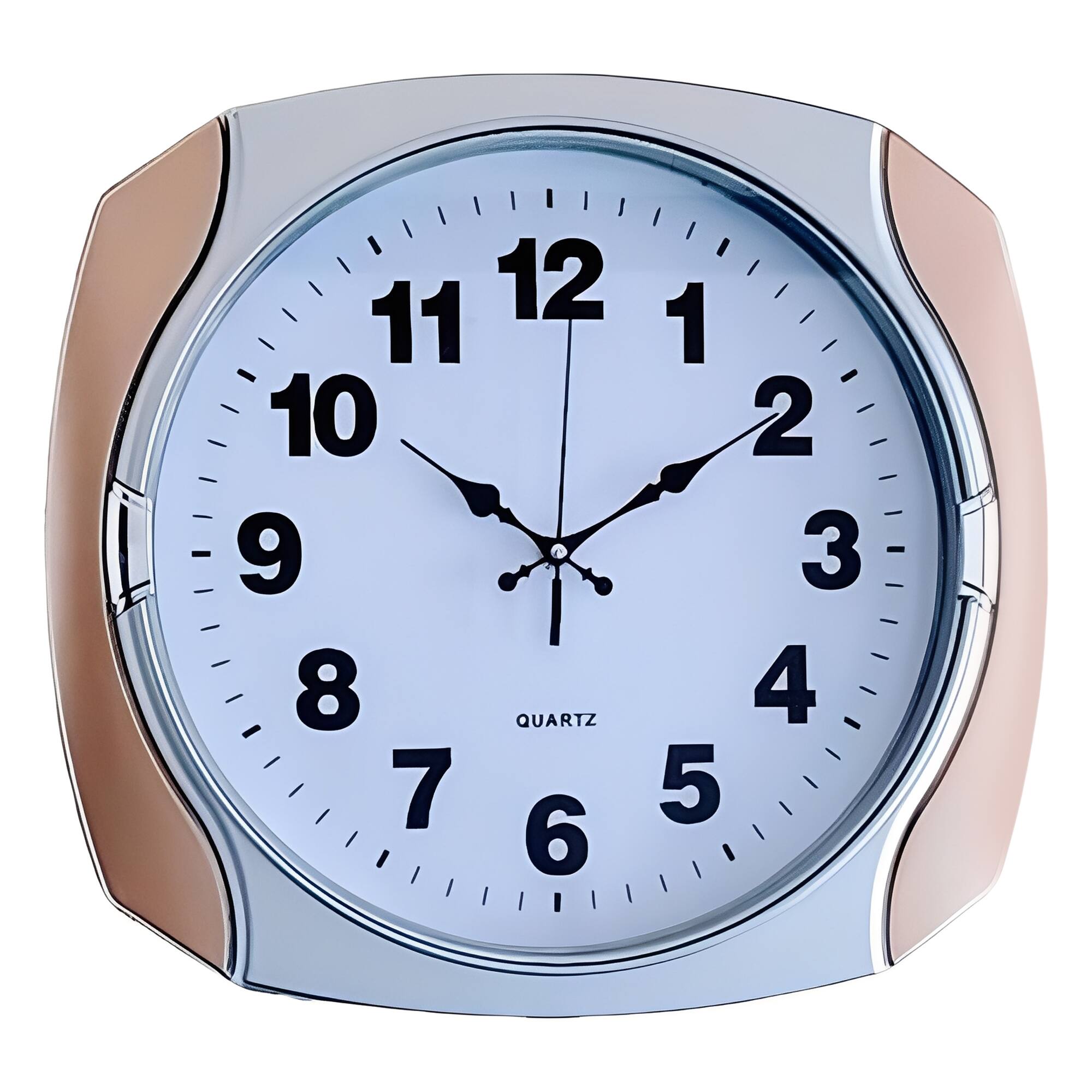 FC Design - 16"W White Two-Tone Contemporary Square Wall Clock - Multicolor