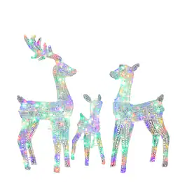 Winado - 3PCS Christmas Reindeer Family 3.8FT Weather Proof Deer with Remote Control Lights for Indoor Outdoor Holiday Decoration - Multicolor