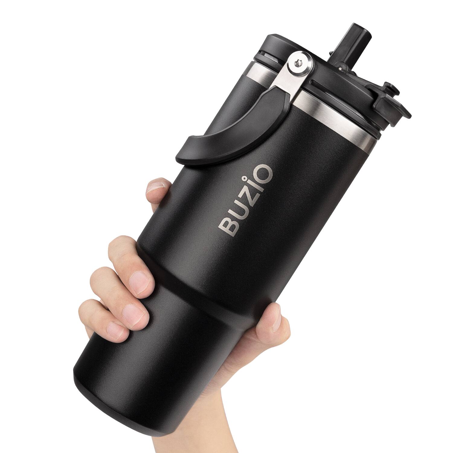 Alt View 11. Buzio - 30oz Tumbler water bottle with Handle - Black.