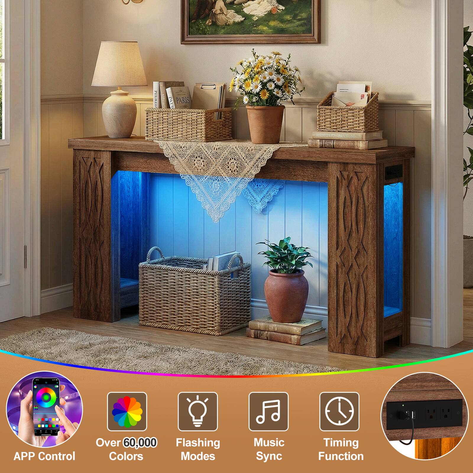 PARIS APP Control Over 60,000 Flashing Colors Modes Music Sync Timing Function