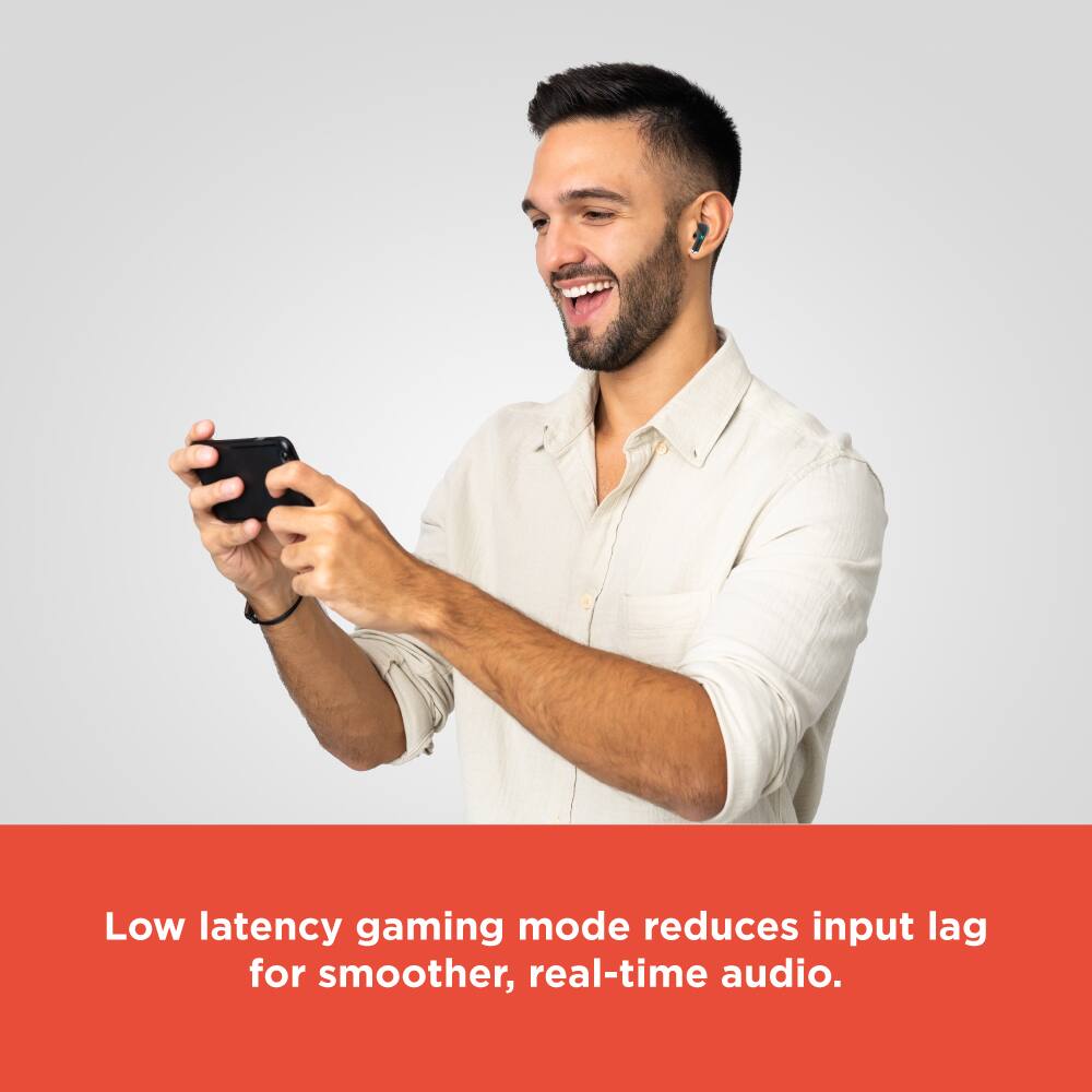 Low latency gaming mode reduces input lag for smoother, real-time audio.