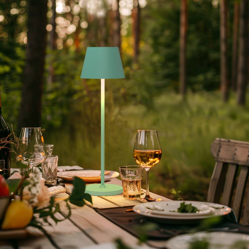 Alt View 3. ONEWISH - Cordless Portable LED Lamp with Dimming Touch Control 2-pack - Green.