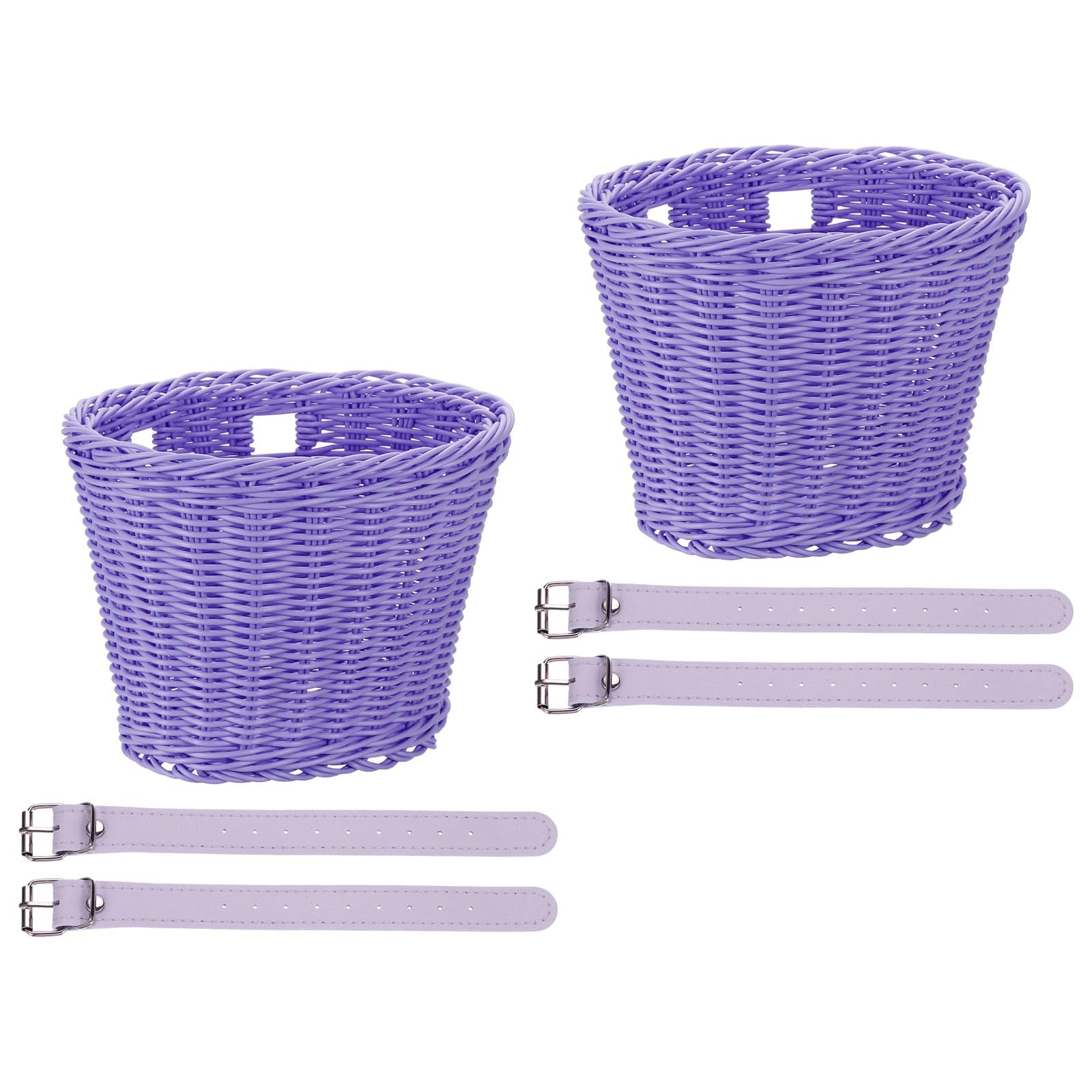 Unique Bargains - Bike Basket Front, Hand-Woven Bicycle Basket with Adjustable PU Belts, 2pcs - Fits Most Road Bikes, Bicycles/Scooters - Purple price history on PriceWatchPro