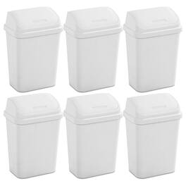 Hivvago - Set of 6 - 7.8 Gallon Swing Top Kitchen Wastebasket Trash Can - White