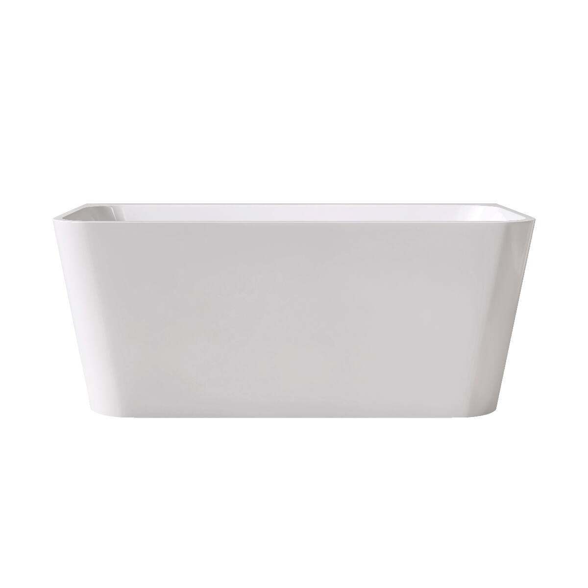 Front. Loheer - Loheer 55 in Freestanding Acrylic Soaking Bathtub Gloss White Rectangular Tub - Gloss White.