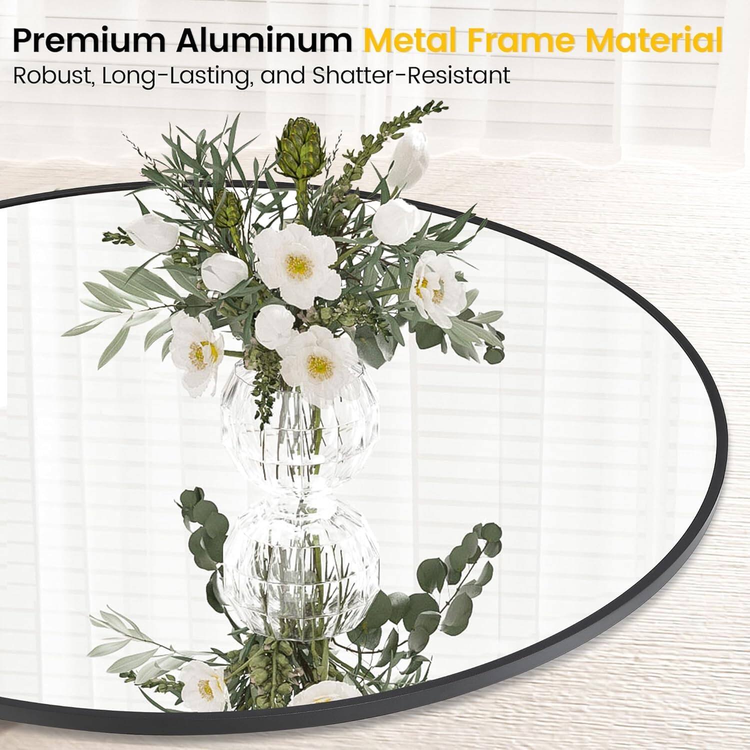 Premium Aluminum Metal Frame Material  
Robust, Long-Lasting, and Shatter-Resistant