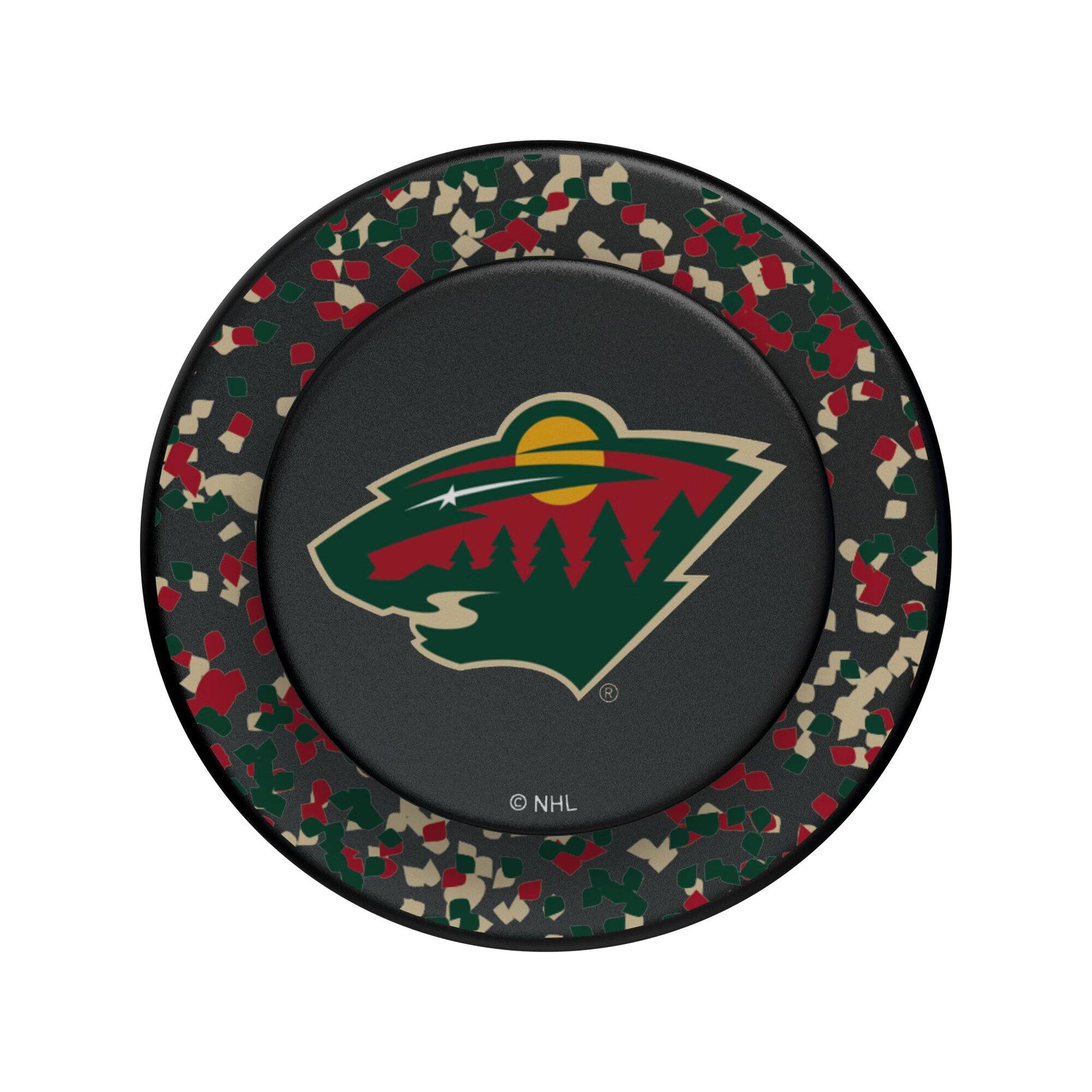 Alt View 2. Keyscaper - Minnesota Wild Confetti Magnetic Phone Grip & Stand - No Size - Black.