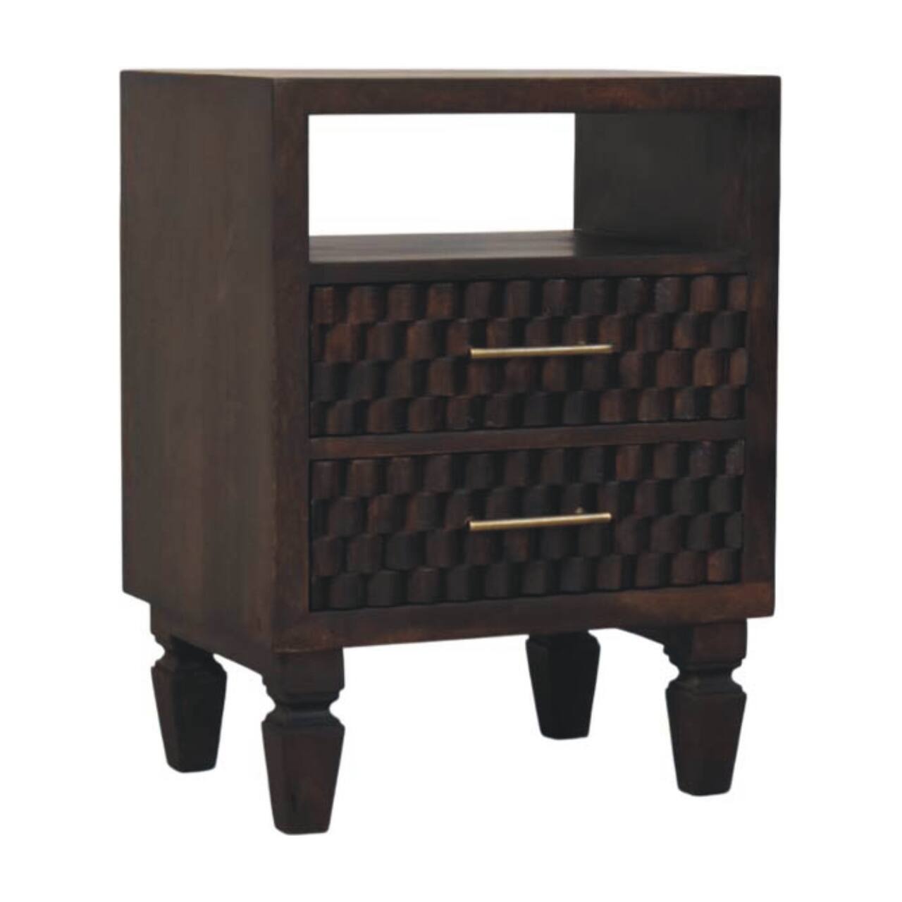 Angle. Artisan Furniture - Artisan Furniture Solid Wood Arno Bedside - Brown.