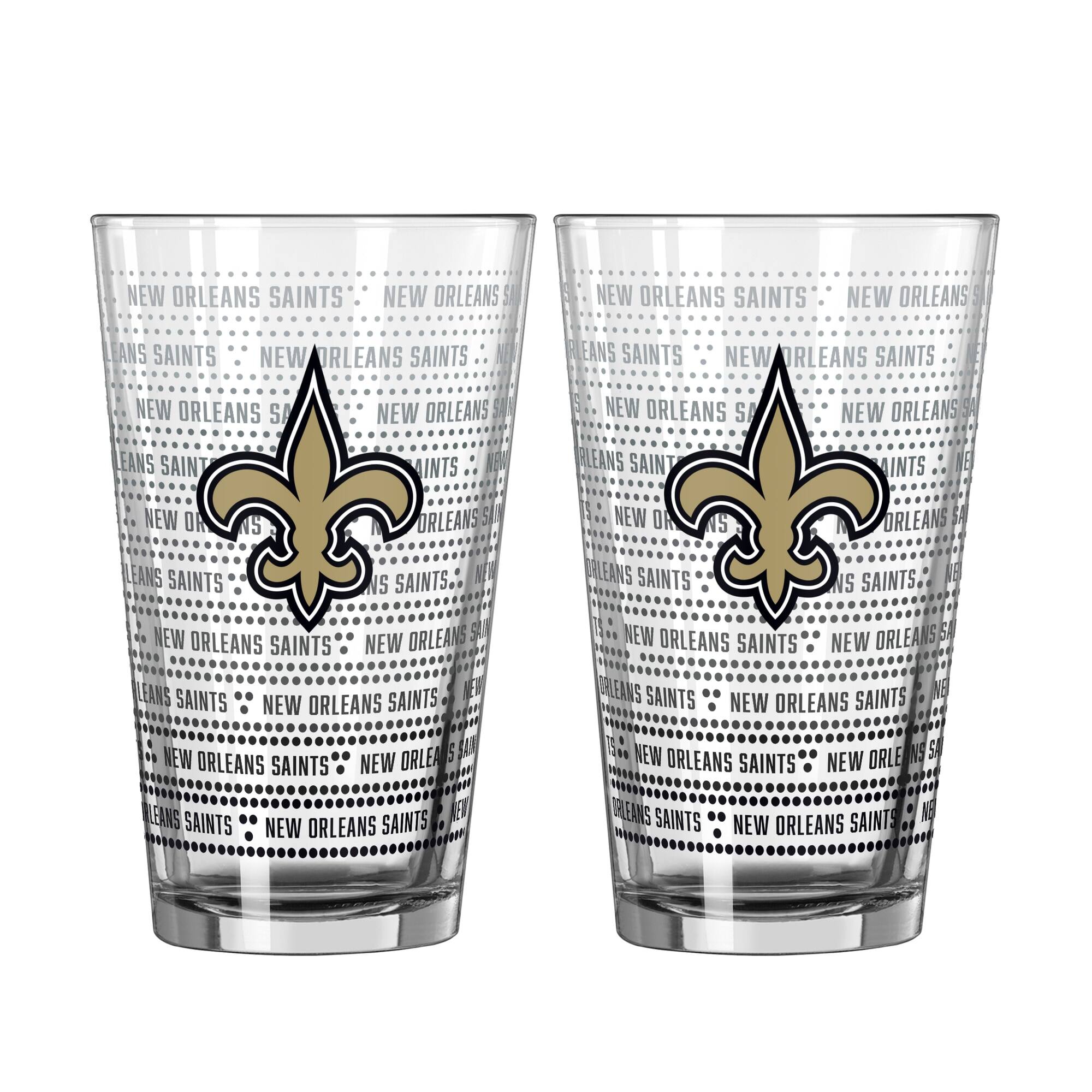 Logo Brands - New Orleans Saints Two-Pack Chant Fade 16oz. Pint Glass Set - Multicolor