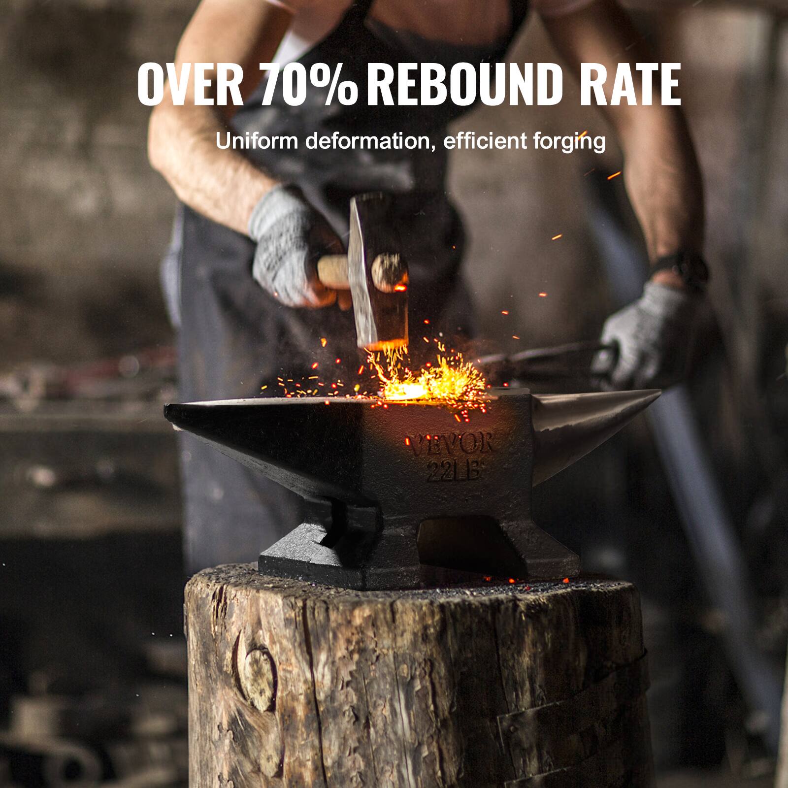 OVER 70% REBOUND RATE  
Uniform deformation, efficient forging  

EVOR 22LB