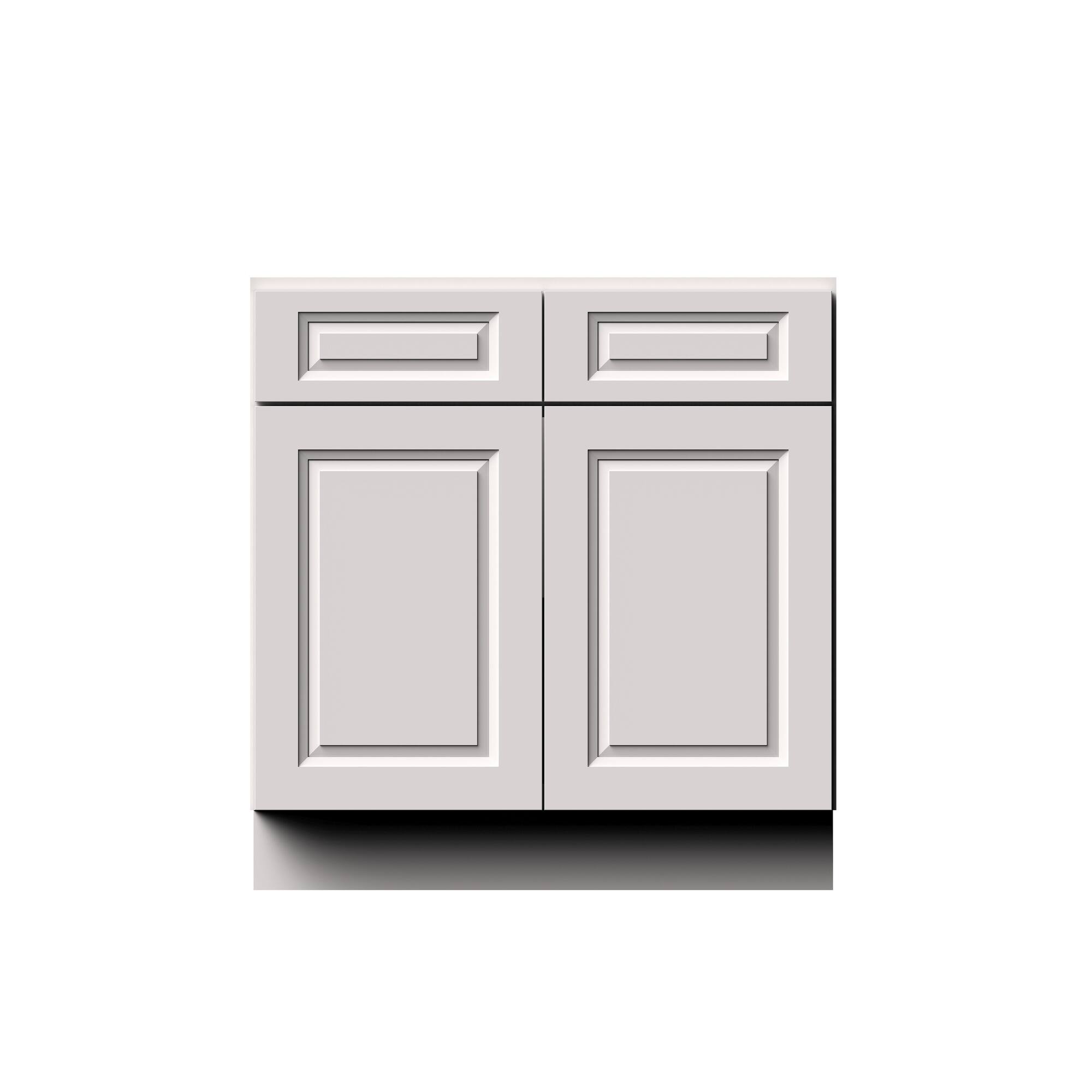 Alt View 1. Boyel Living - 33-in W x 34.5-in H x 24-in D Shaker RTA Kitchen Base Cabinet with Soft-Close - Glacier White.