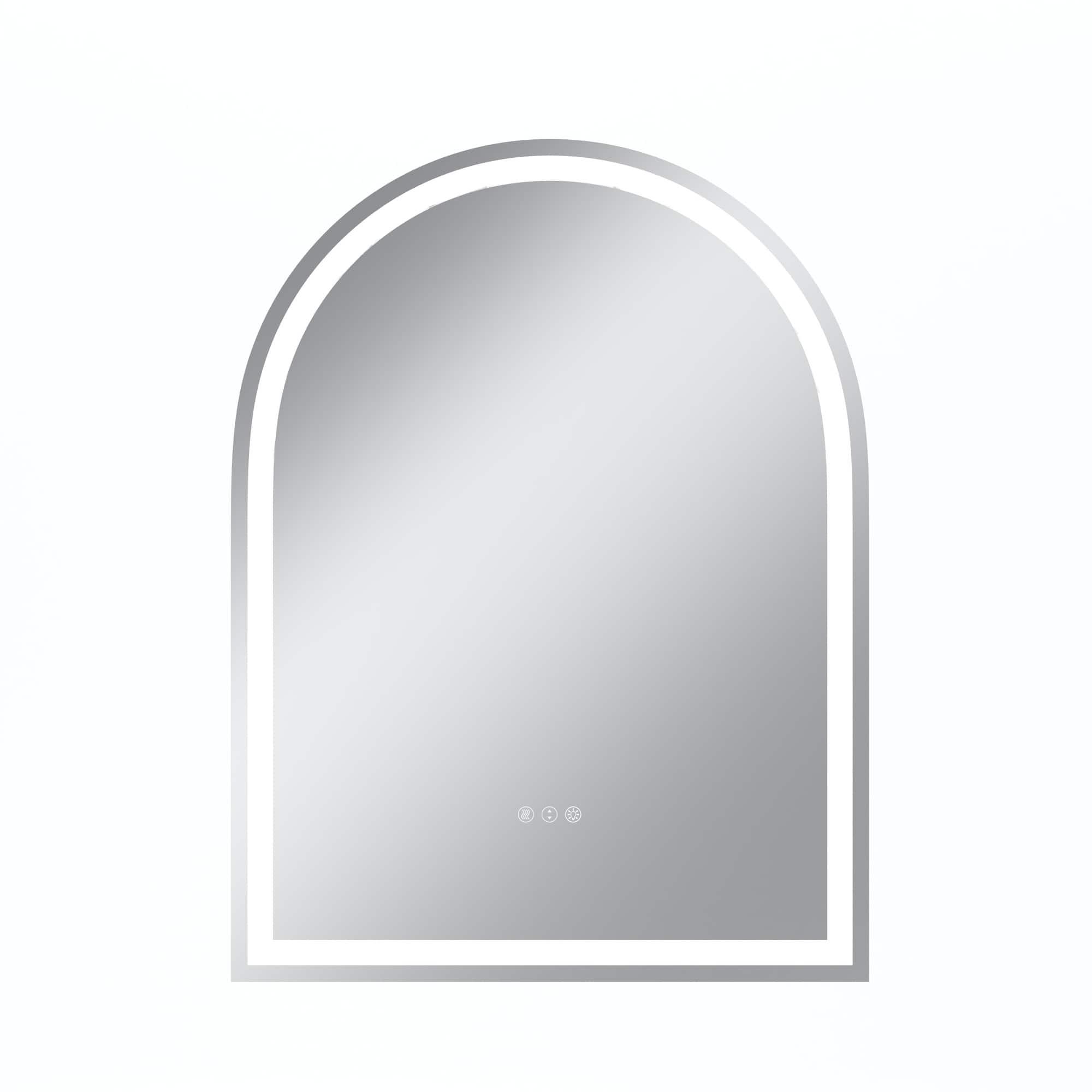Boyel Living - 30 x 40 in Rectangle Aluminum Frame Arched Mirror with Front Light and Anti-Distortion Glass price history on PriceWatchPro