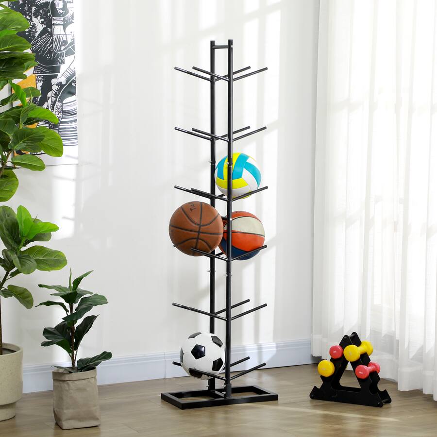Small Basketball Storage Rack Soozier Ball Storage Rack, Vertical Basketball Rack, Steel Ball Holder ...