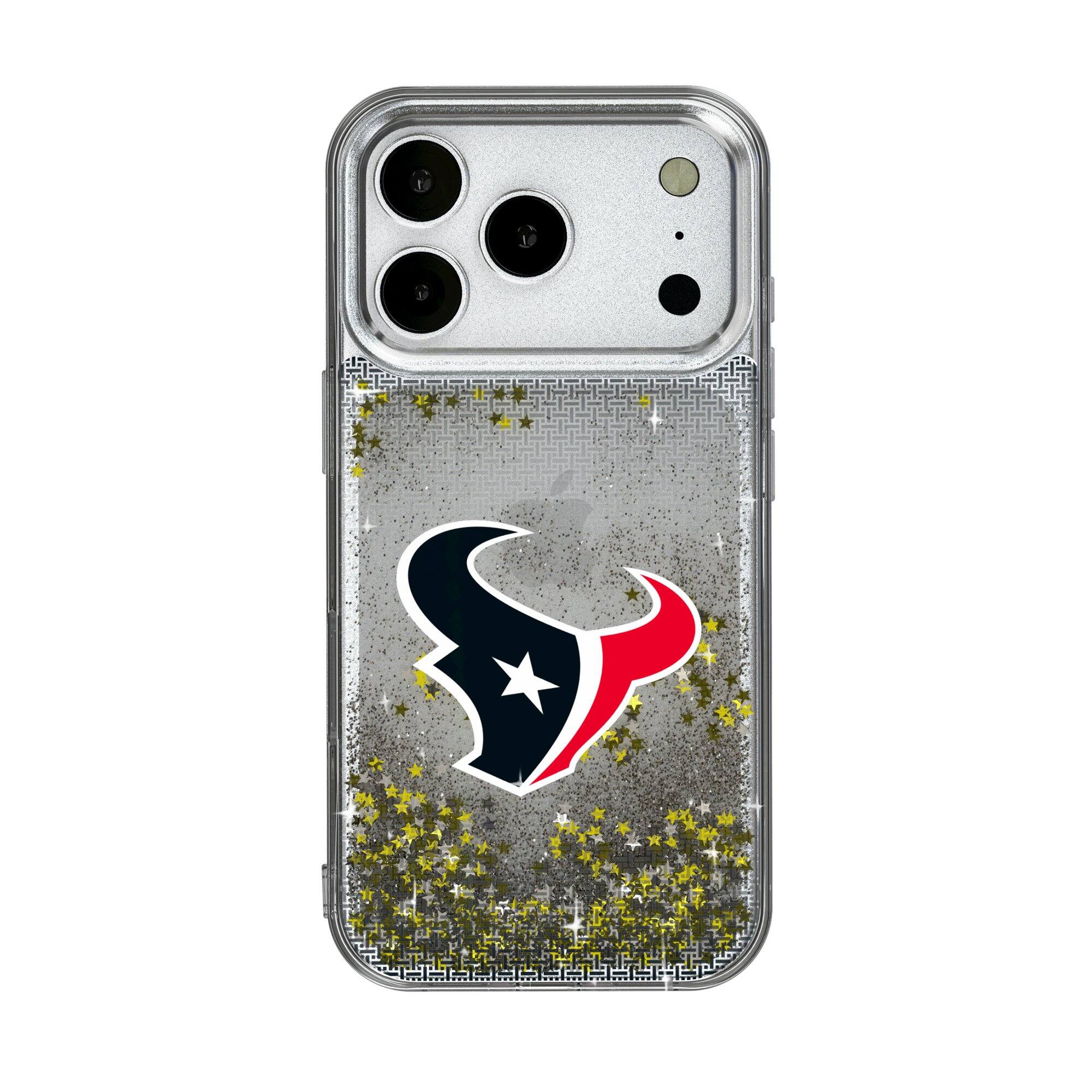Front. Keyscaper - Linen Logo iPhone Glitter Case - 14 Pro - Multicolor.