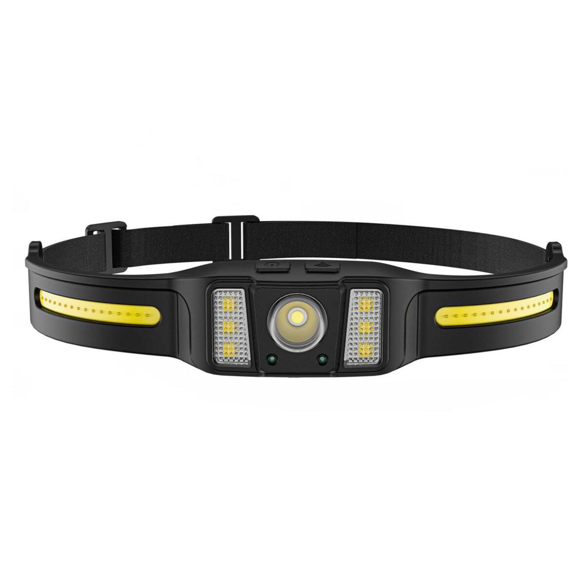 Front. Cluzine - Motion Sensor Rechargeable Headlamp, Ultra Bright Long Endurance Silicone Headlamp for Outdoor Mining - Black.
