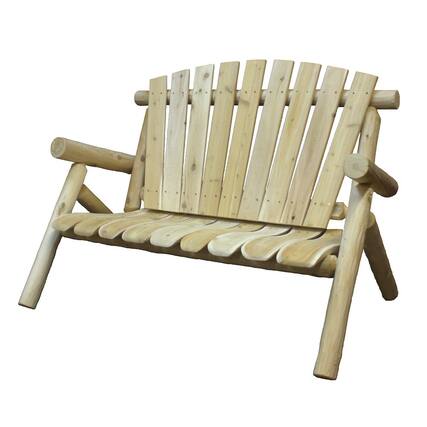 Front. Contoured Comfort - Cedar Log 4ft Love Seat - Brown.
