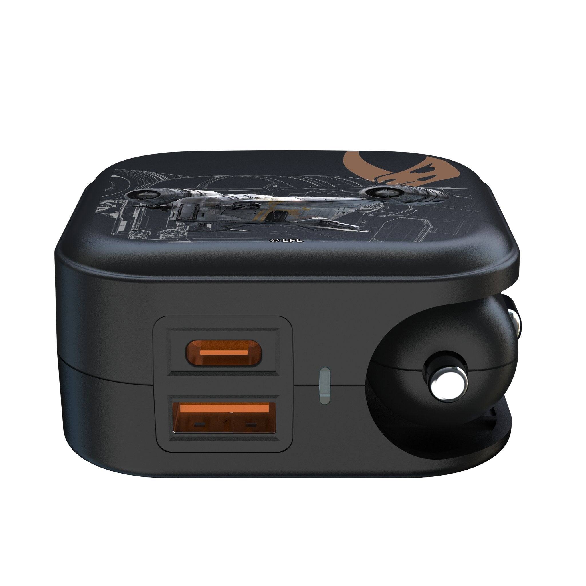 Angle. Keyscaper - Star Wars: A New Hope FactionTech 2 in 1 USB A/C Charger - Razor Crest.