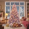 Front. Costway - Costway 7.5 FT Artificial Tinsel Christmas Tree with 550 Lights, 8 Modes, 1300 Branch Tips Deep Purple - Deep Purple.