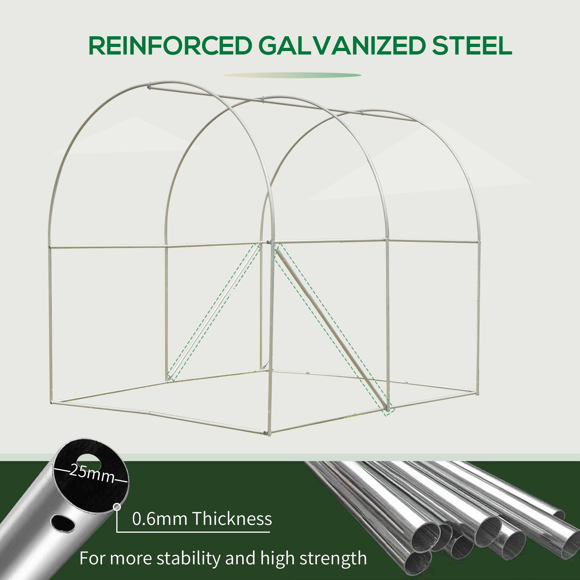 REINFORCED GALVANIZED STEEL
25mm
0.6mm Thickness
For more stability and high strength